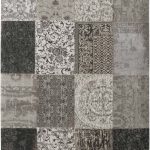 Louis De Poortere tapis, Vintage Black & White 8101, Patchwork Multi design